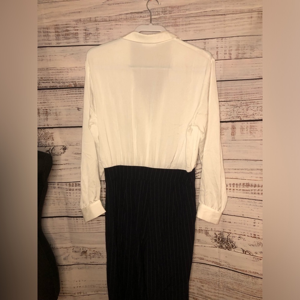 Blue and White Pinstripe Jumpsuit - Picture 12 of 16
